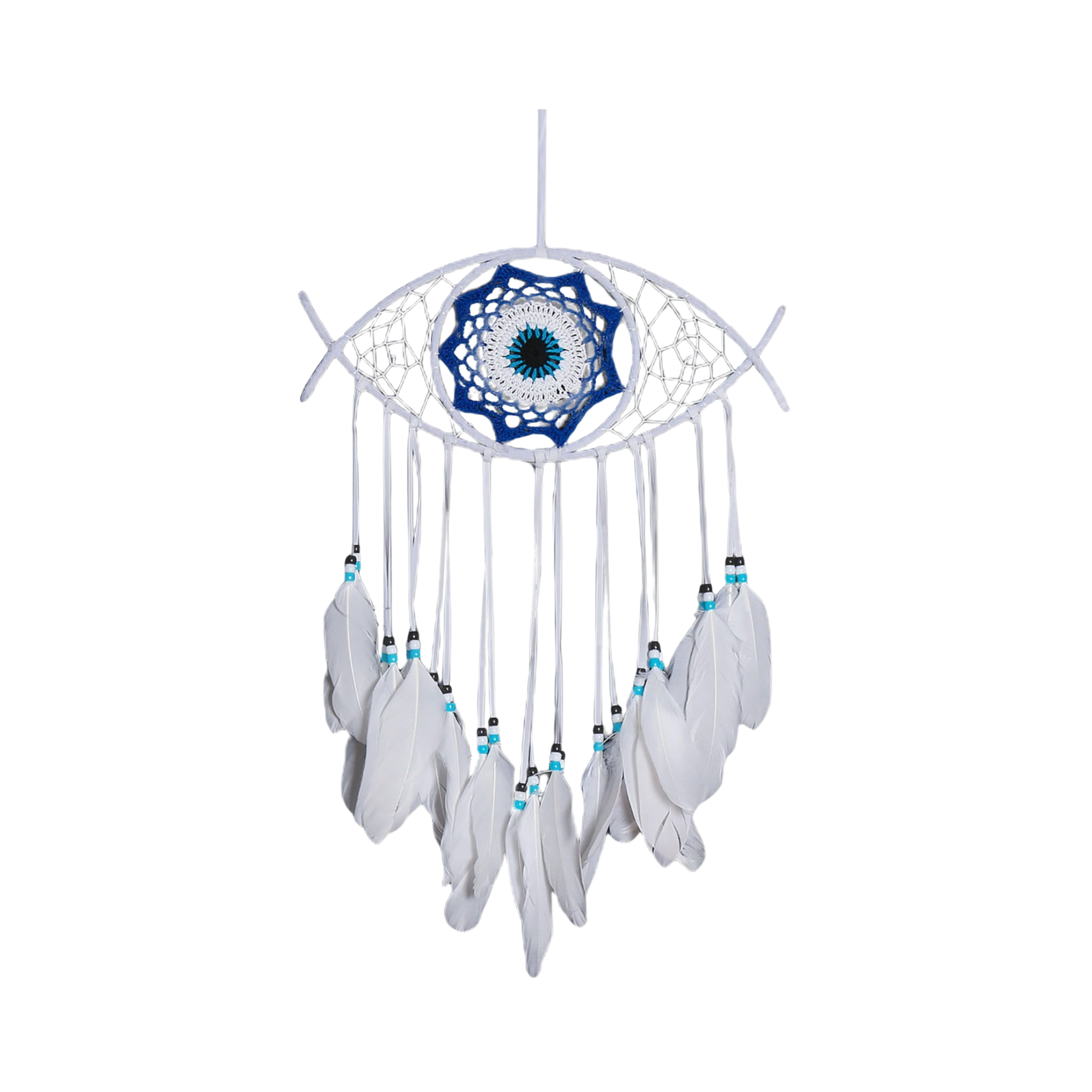 Evil Eye Dream Catcher with Feathers Handmade Wall Hanging Decor
