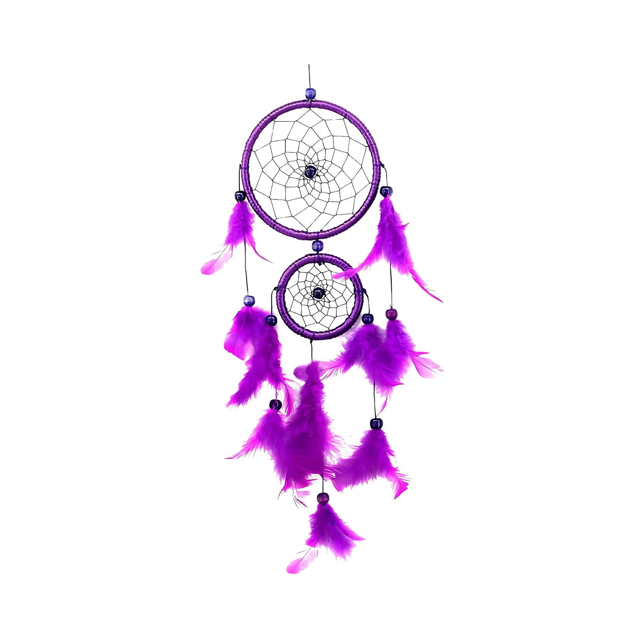 Purple Handmade Lace Dream Catcher Feather Bead Hanging Ornament Decoration
